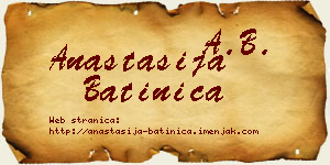 Anastasija Batinica vizit kartica